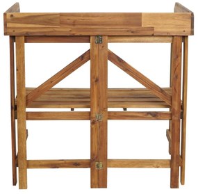 Stôl na rastliny HWC-L18, akáciové drevo - hnedá