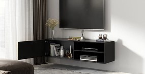 Závěsný TV stolek Meorati 150 cm černý/dub Artisan