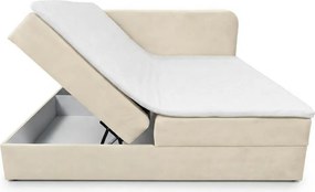 Čalúnená posteľ boxspring FORENA 180x200 cm krémová Matrac: Bonell pružinová matrac