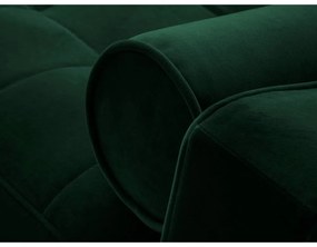 Zelená zamatová rozkladacia rohová pohovka Milo Casa Santo, pravý roh