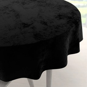 Biante Veľký zamatový okrúhly obrus Velvet Premium SVP-041 Čierny Ø 180 cm