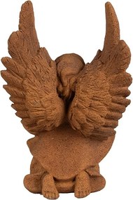 Dekoratívna hrdzavá figúrka anjel modliaci - 13*8*19 cm