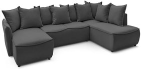 Tmavosivá rozkladacia rohová pohovka (pravý roh) Leon – Bobochic Paris