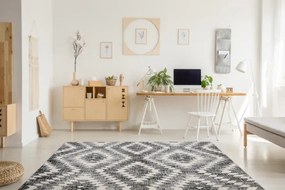 Koberec MUNDO D7461 romby 3D outdoor sivý / béžový