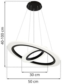 Závesné LED svietidlo Cosmo, 2x LED 36w, b/w