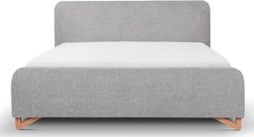 Posteľ Flamingo 180x200 cm, svetlo šedá štruktúrovaná tkanina