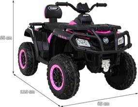Ramiz Štvorkolka XT-Speed pre deti Ružová + 4x4 + EVA + Pomalý štart + MP3 rádio + LED