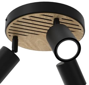Bodové svietidlo TERRA 3xGU10/8W/230V čierna/dub