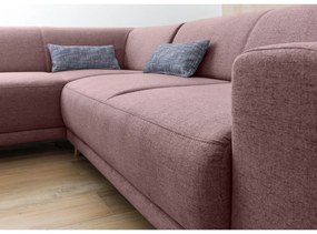 Ružová rozkladacia/s úložným priestorom rohová pohovka (ľavý roh/do L) Classy Sophie – Miuform