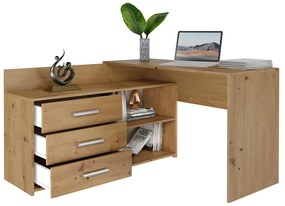 Rohový pc stolík Debio 1 (dub artisan). Akcia -20%. Vlastná spoľahlivá doprava až k Vám domov. 1132464