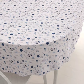 Biante Detský bavlnený oválny obrus Sandra SA-199 Autíčka a autobusy 140x220 cm