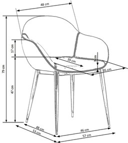 Halmar Jedálenská stolička K304, tmavo sivá/hnedá