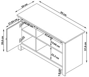 TV stolík v dekore duba v sivo-prírodnej farbe 95x58 cm Emerald – Støraa