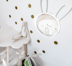 Detské zrkadlo biely zajačik Barva: růžová