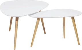 XXXLutz SADA PRÍRUČNÝCH STOLÍKOV, hnedá, biela, drevo, kompozitné drevo, 116-.75/66-43/45-39 cm Carryhome - Stolíky do obývačky - 001909000101