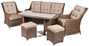 Záhradná jedálenská súprava BERKLEY 3 tmavohnedá