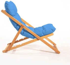 Záhradné lehátko modré/buk