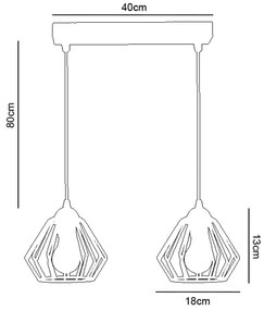 Luster na lanku CEED 2xE27/60W/230V