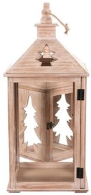 Súprava drevených lampášov Stromček, 2ks, prírodná