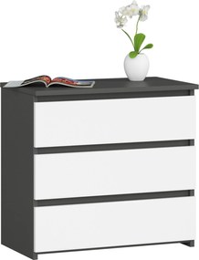 Komoda CL3 60 cm grafitově šedá/bílá