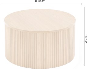 Okrúhly konferenčný stolík Tamis 80 cm - prírodný