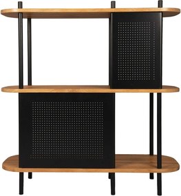 Čierny oceľový regál Leitmotiv Sole, 80 x 83,5 cm