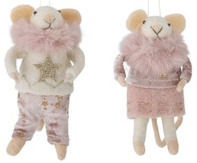 Bloomingville Plstená vianočná ozdoba Peo Wool Rose Myšiak