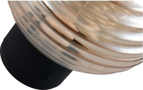 Jantárové sklenené LED nástenné svietidlo na USB ø 15,5 cm Earl – Reality