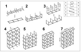 Variabilné dizajnový úložný regál Meteor