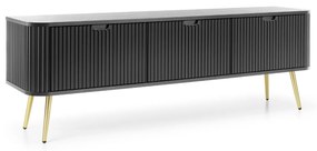 TV STOLIK BELLISSA ČIERNY + ZLATÉ NOŽIČKY 168 cm