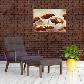 Obraz červených kvetov (70x50 cm)