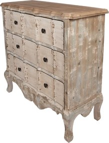Béžová antik drevená komoda so šulíkmi Chantien - 95*38*90 cm