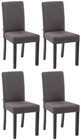 Jedálenská stolička Inn (SET 4 ks) - látka, nohy čierne - Tmavo sivá