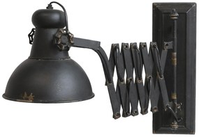 Čierna antik nástenná lampa s patinou Factory Lamp - Ø21*45-105 cm/ E14/ 60W