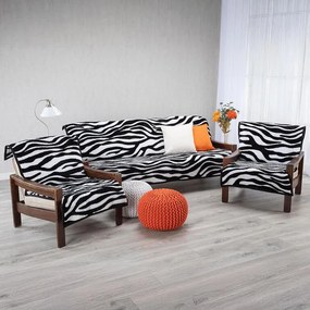 Prikrývky na pohovku a kreslá ZEBRA 3+1+1