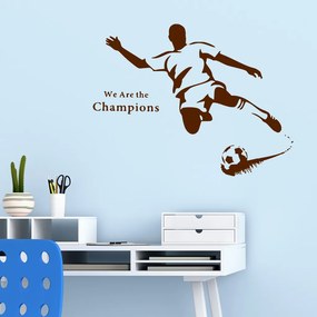 Veselá Stena Samolepka Futbalista Farba: hnědá, Veľkosť: 40 x 30 cm