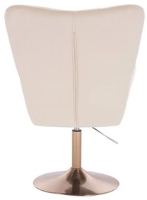 LuxuryForm DESIGN Kreslo AURORA VELUR na zlatom tanieri - krémové