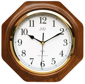 Nástenné drevené hodiny JVD NR7172.1 riadené rádiovým signálom, 28 cm