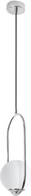 Závesné svietidlo Florence, 1x biele sklenené tienidlo, ch, U