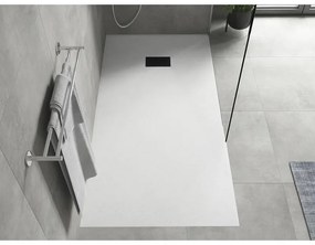 Mexen Hugo, obdĺžniková sprchová vanička SMC 180 x 90 cm, biela, čierna krytka, 42109018-B