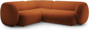 Zamatová rohová pohovka v terakotovej farbe (ľavý roh/do L) Kate – Micadoni