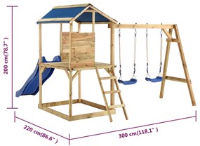 Vonkajšia súprava na hranie impregnovaná borovica