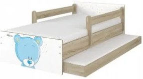 Raj posteli Detská posteľ " Modrý Medvedík " MAX  XL dub sonoma