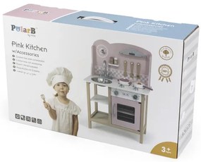 Detská kuchynka Viga 44046 PolarB strieborná / ružová