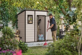 Záhradný domček Keter MANOR 6 x 4 Penthouse béžový, s podlahou