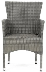 Autronic BONTEC Záhradná stolička, kov, polyratan, šedá, AZC-S2118 GREY Farba: Šedá