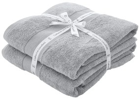 Svetlosivé froté bavlnené osušky v súprave 2 ks 90x140 cm Anti–Bacterial – Catherine Lansfield