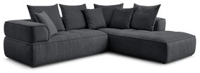 Tmavosivá ženilková rohová pohovka (pravý roh/do L) Whesley – Bobochic Paris