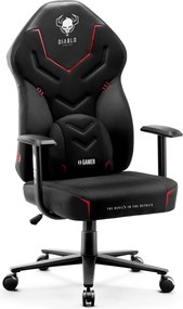 Herné kreslo z eko-kože Normal Size, čierny-sivý: Diablo X-Gamer 2.0 Dark Obsidian