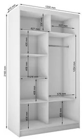 Kvalitná Šatníková skriňa Debora 120 cm Dub sonoma